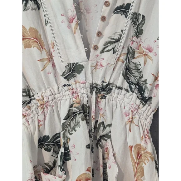 Women's size Medium Blank Nyc Floral romper White, Green & pink - Picture 3 of 9